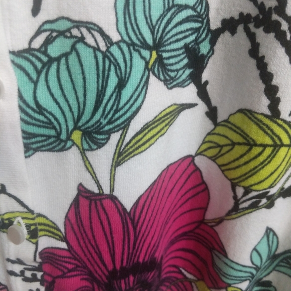 All Over Flower Print Cotton Blend Sweater - Picture 9 of 14